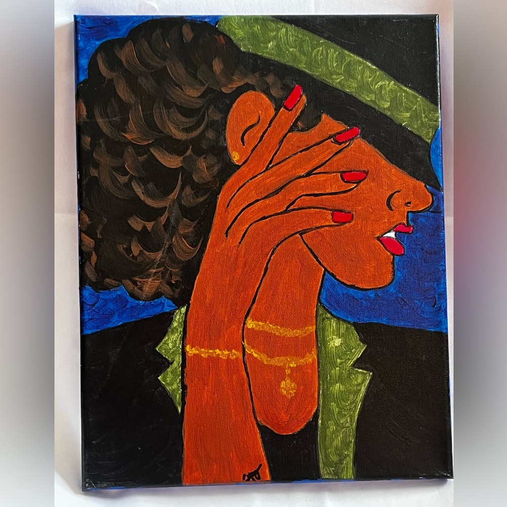 “In Style, Woman”, Hand Painted Wall Art.